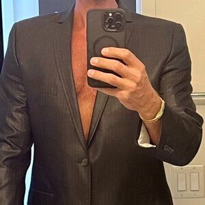 Dolce & Gabbana Grey Pinstripe Sharkskin Suit - EU Size 54 (US 44)